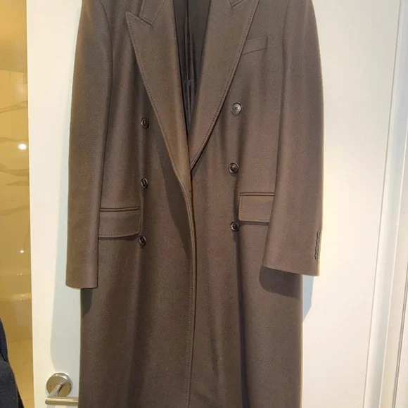 Nili Lotan Double-Breasted Long Coat in Brown - Picture 5 of 10